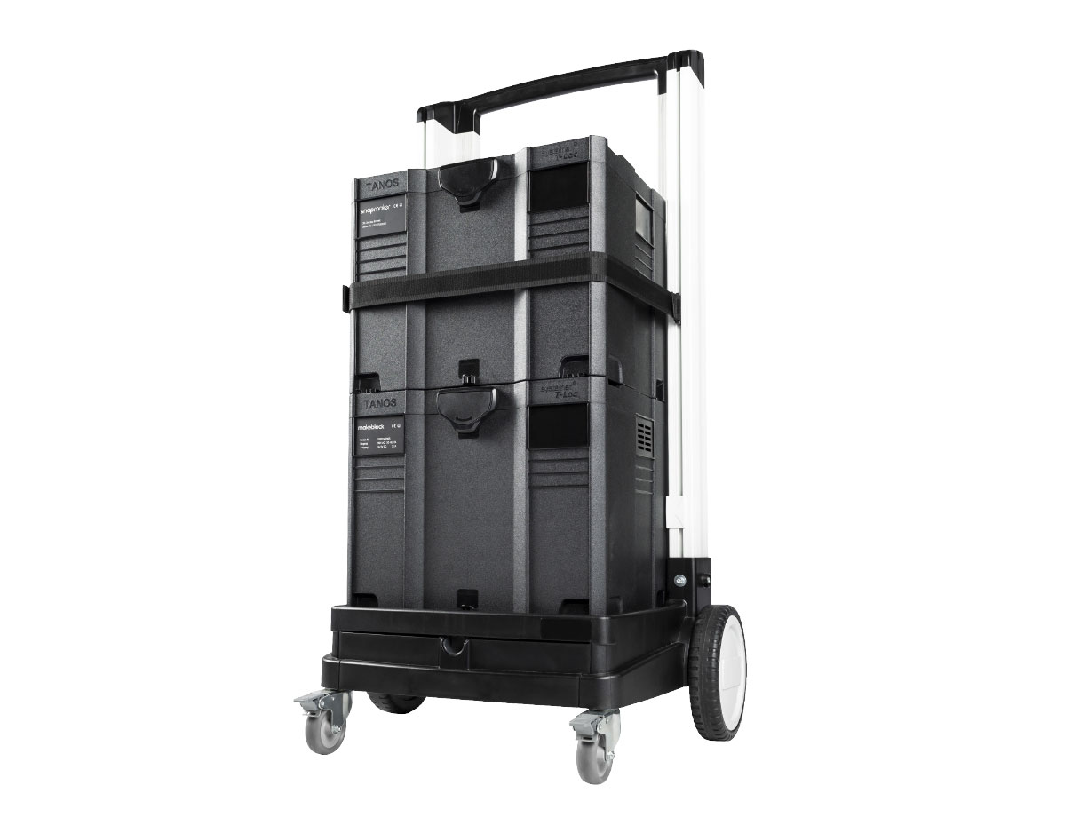 tabty modular, zwei Koffer auf Rollwagen